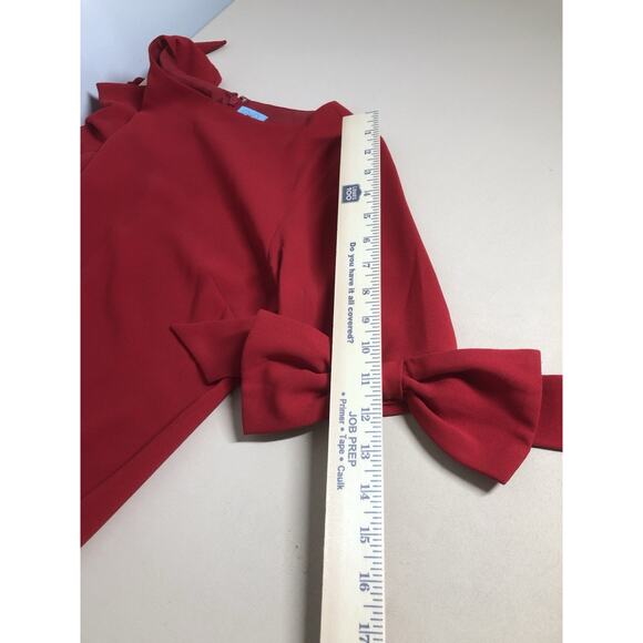 CeCe Women Sheath Dress 4 Short Sleeve With Bows Office Siren Whimsigoth Boho - Picture 9 of 9